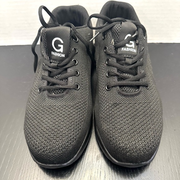 G Fashion Black Steel Toe Sneakers - Picture 1 of 7